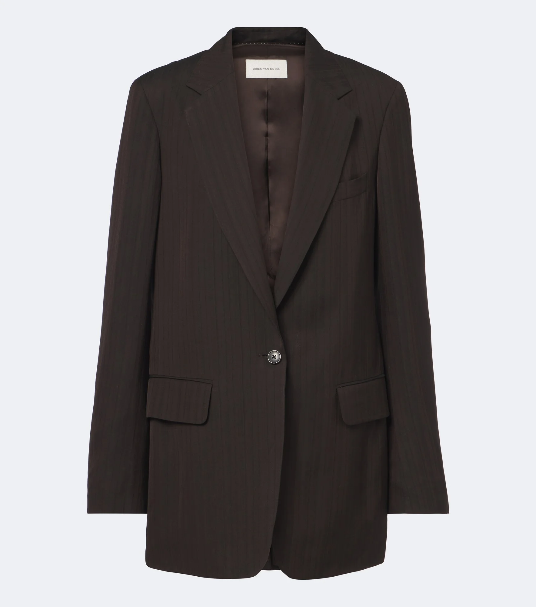 Chalk stripe single-breasted blazer - 1