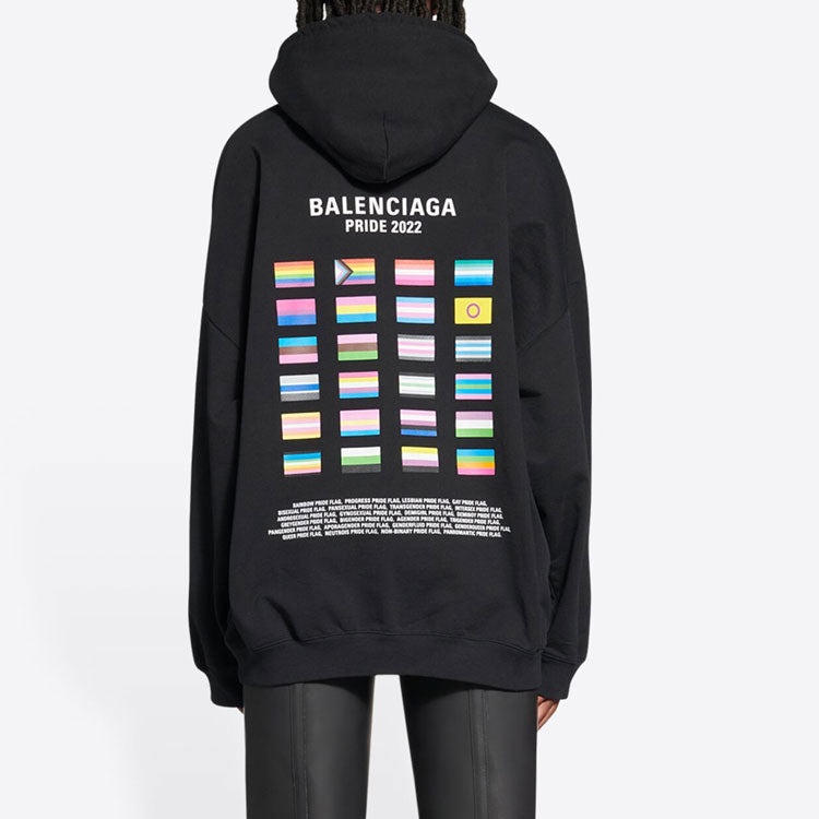 Balenciaga Pride Hoodie Boxy Fit 'Black' 651799TMVO31070 - 4