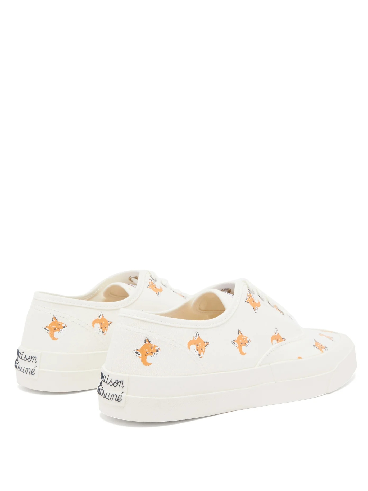 Fox Head-print cotton-canvas trainers - 4