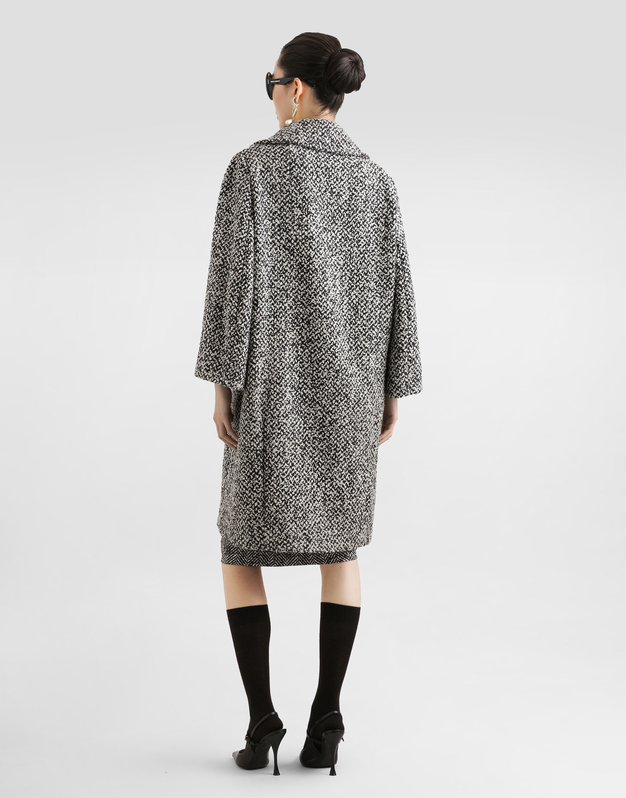Habotai silk dress with chevron print - 3