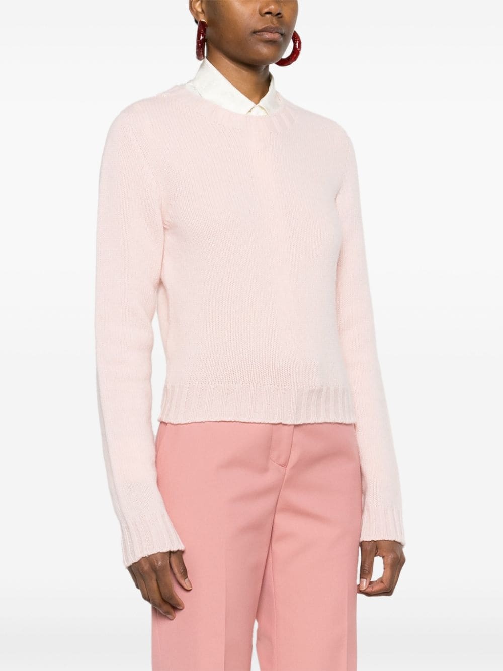 logo-jacquard ribbed-knit jumper - 4