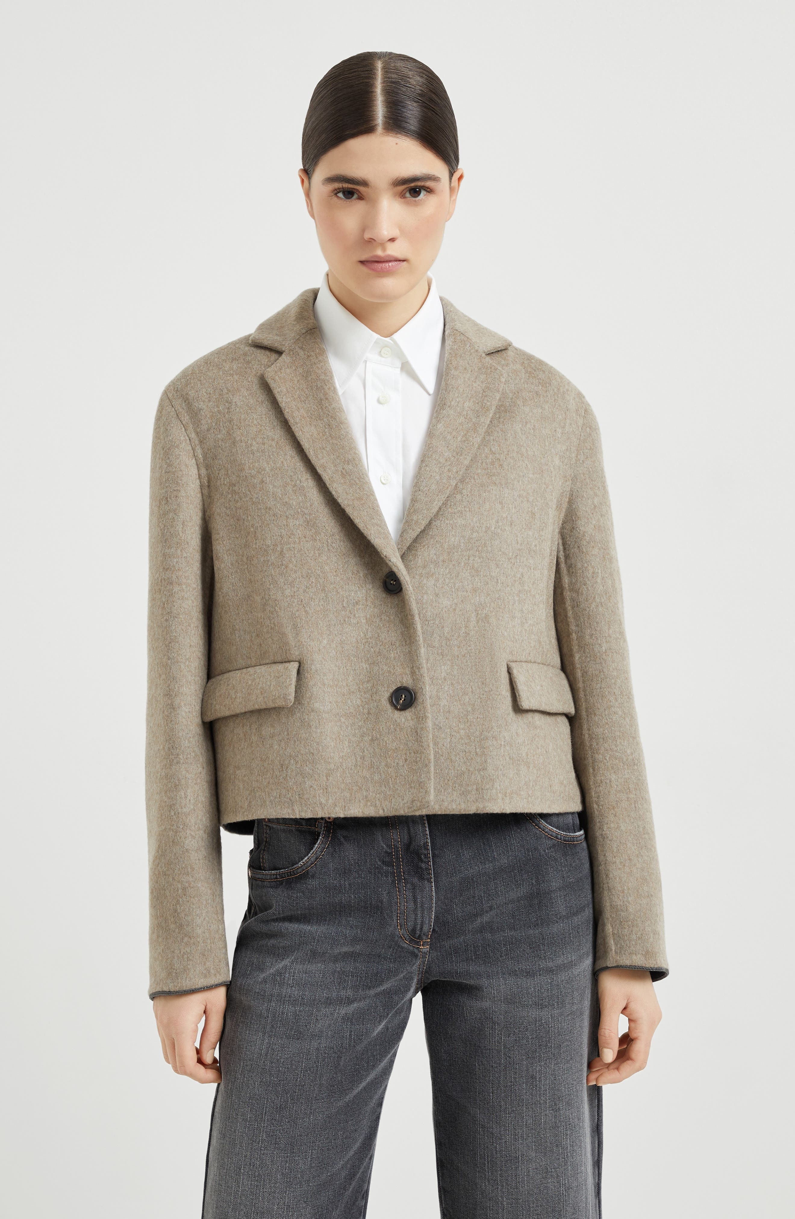 Brunello Cucinelli Hand-crafted cropped blazer in Rope at Nordstrom - 2