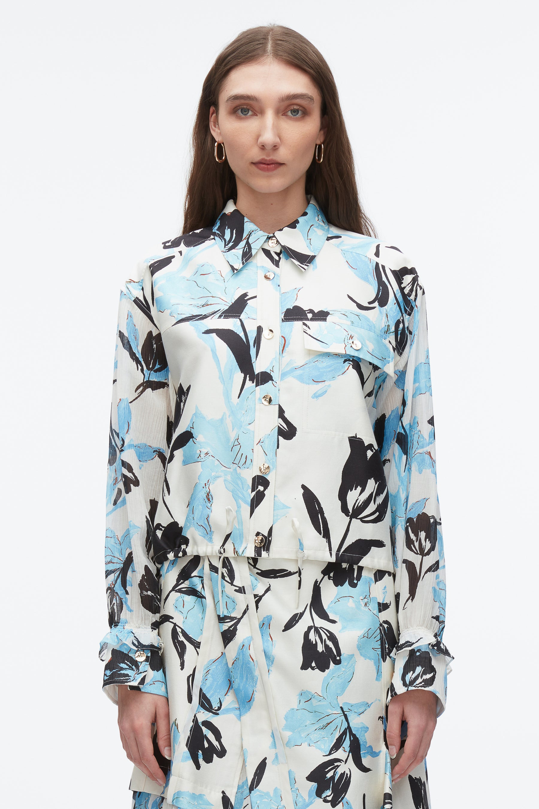 Joyful Tulip Cropped Shirt Jacket - 3
