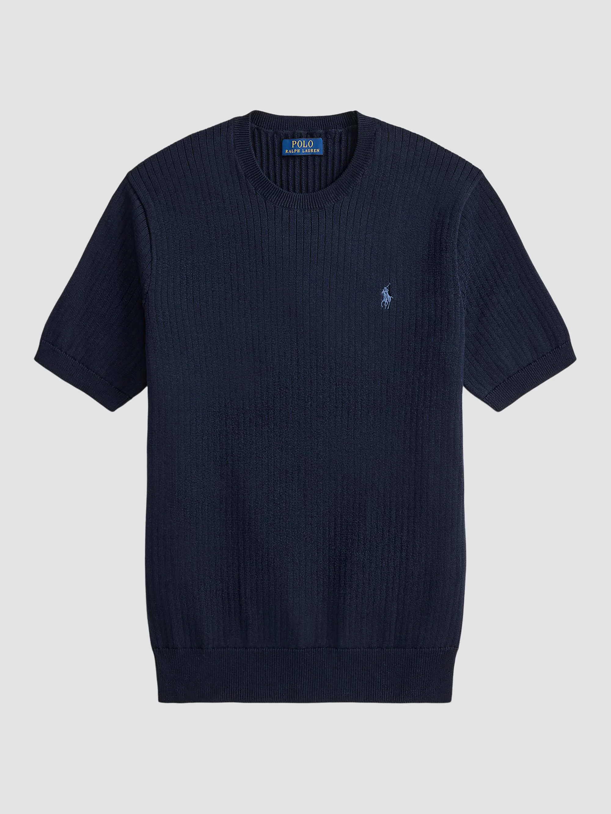 Men's Houndstooth Cotton Interlock Short-Sleeve Polo Shirt - Hunter Navy - 1