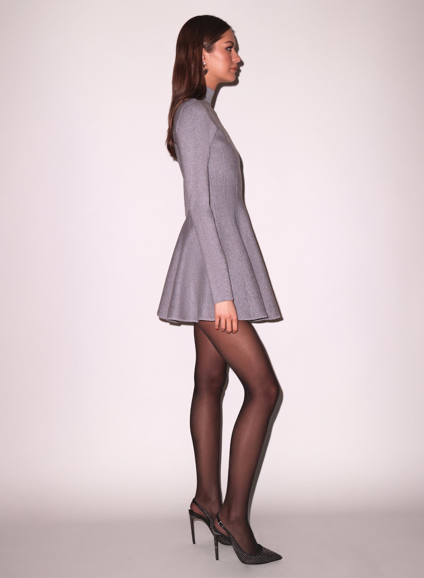 Long Sleeve Flared Corset Dress - 5