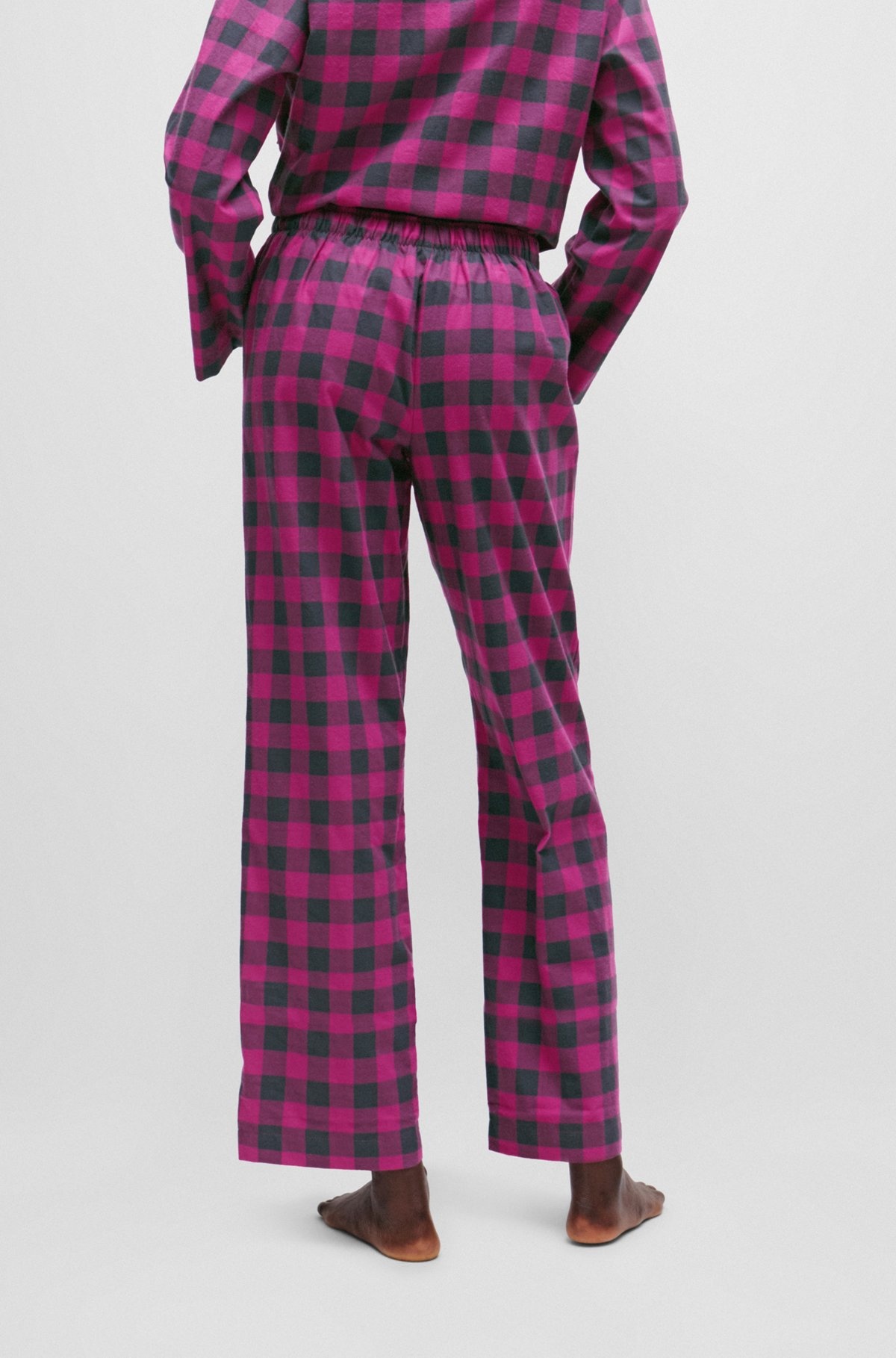DRAWSTRING PAJAMA BOTTOMS IN CHECKED COTTON FLANNEL - 5