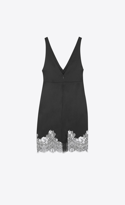 SAINT LAURENT laced dress in crepe satin outlook