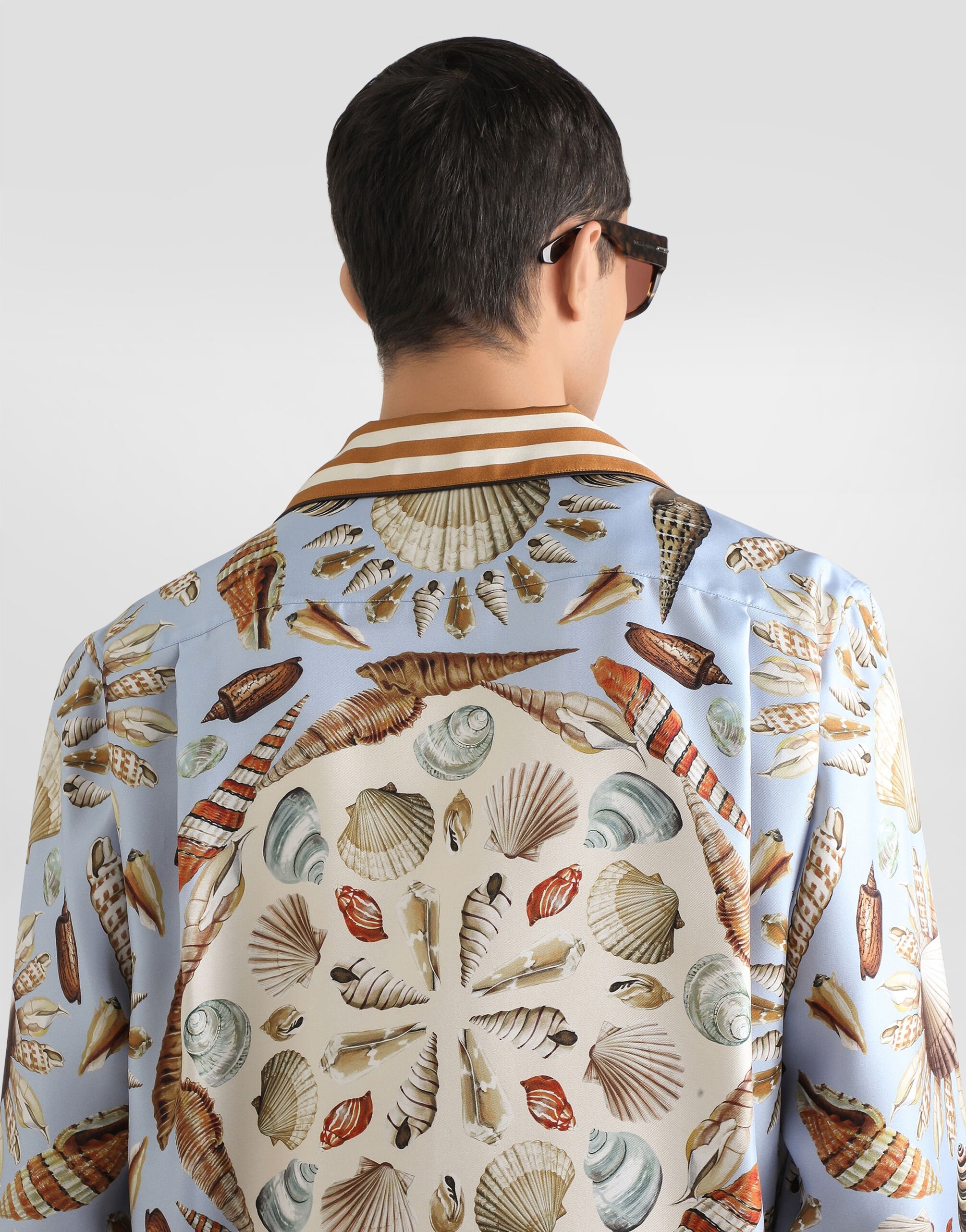 Shell-print silk twill vanity shirt - 6