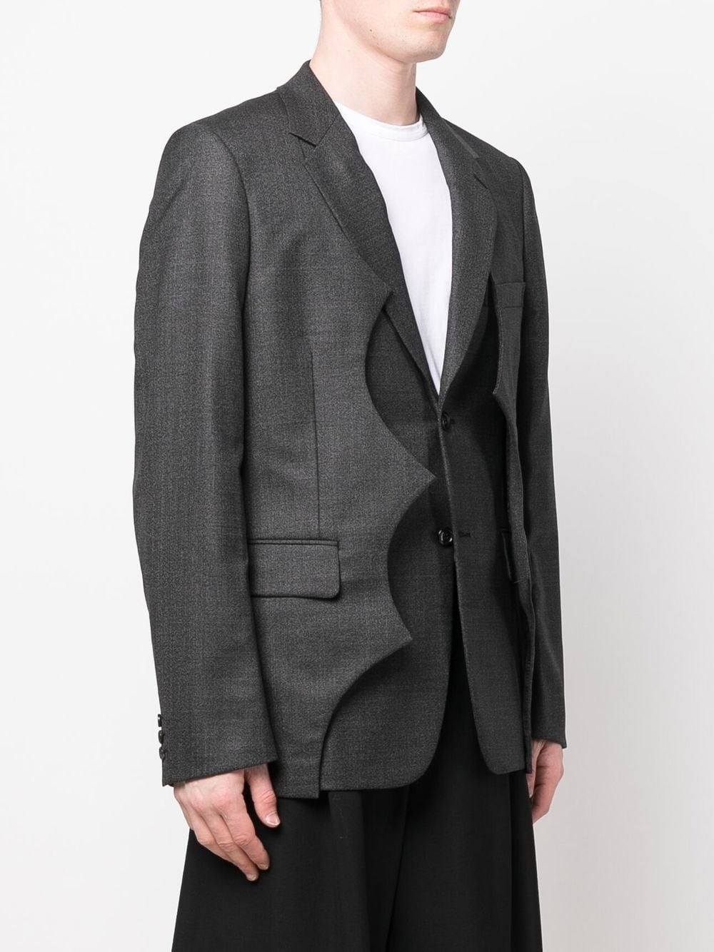 layered-design single-breasted blazer - 3