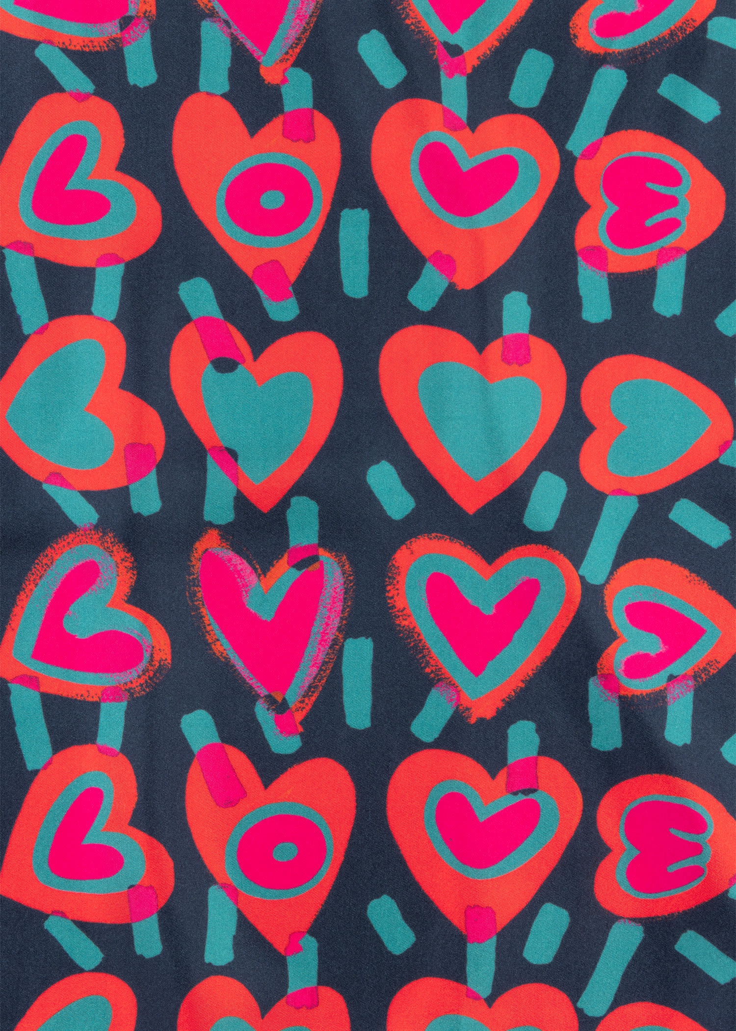 Blue 'Valentines' Silk Scarf - 3