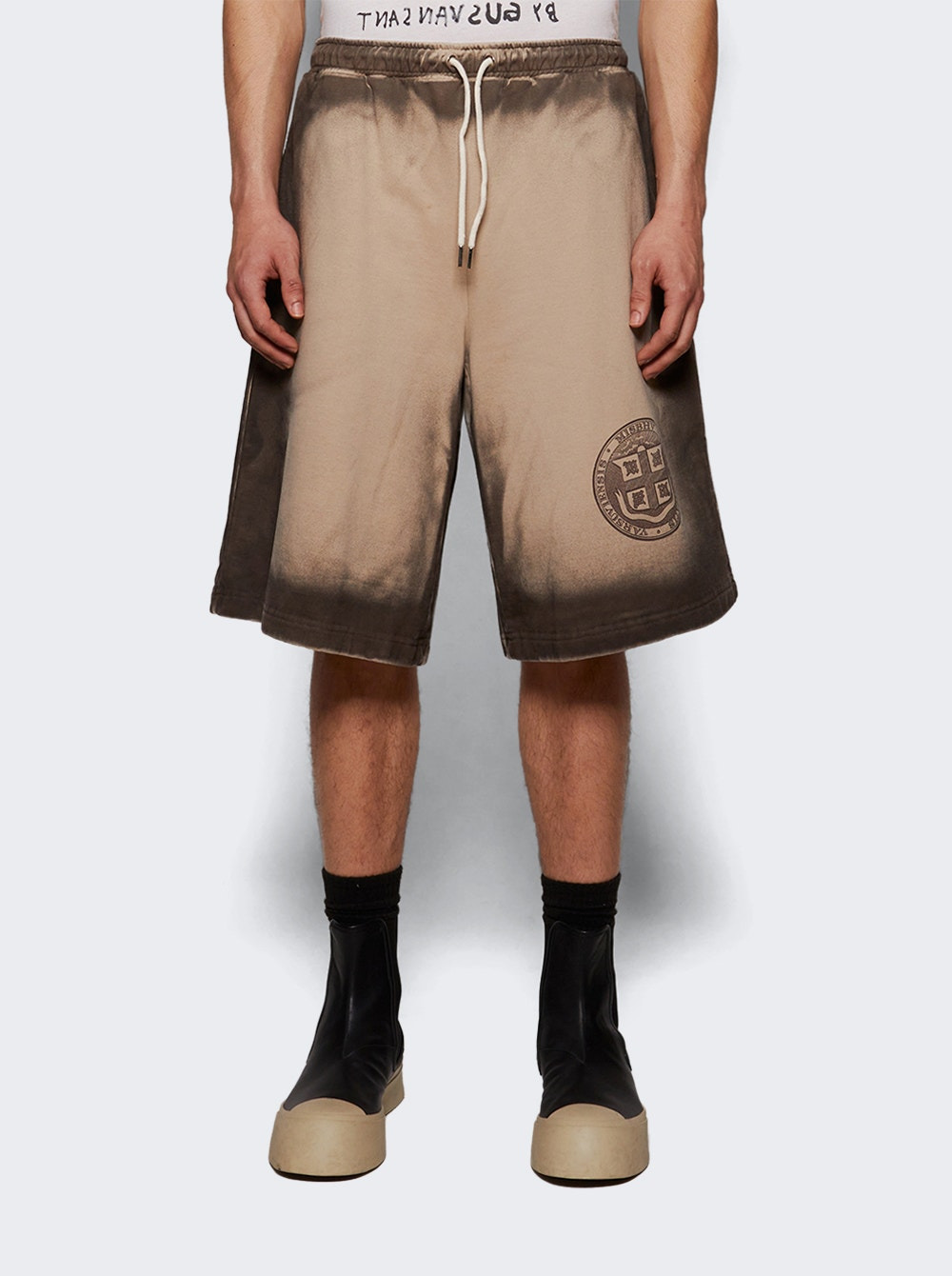 Oversized Mud Shorts Beige - 2