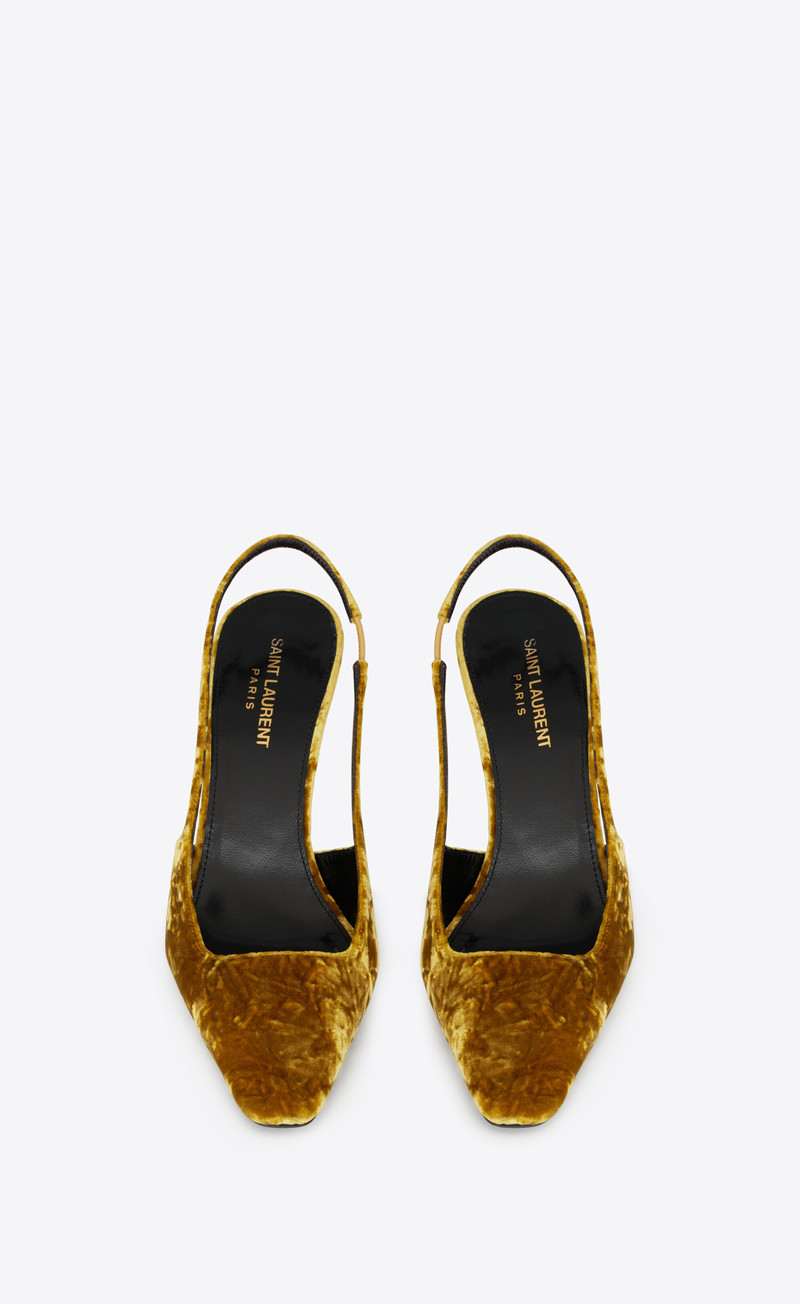 SAINT LAURENT blade slingback pumps in velvet outlook