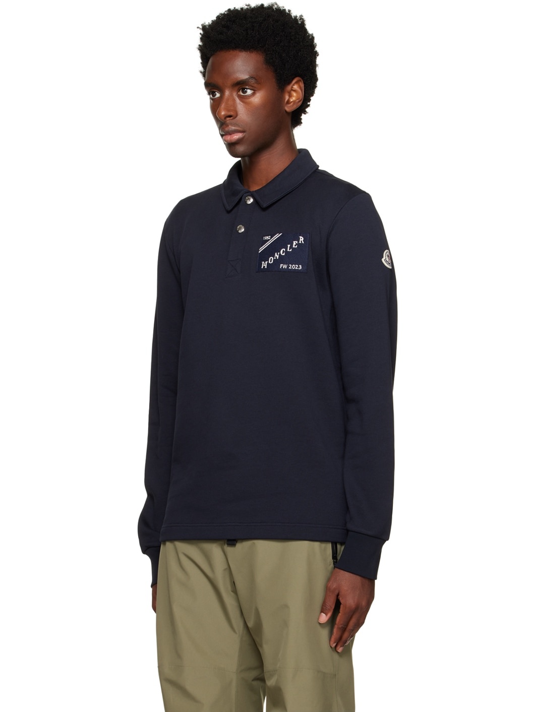Navy Spread Collar Polo - 4