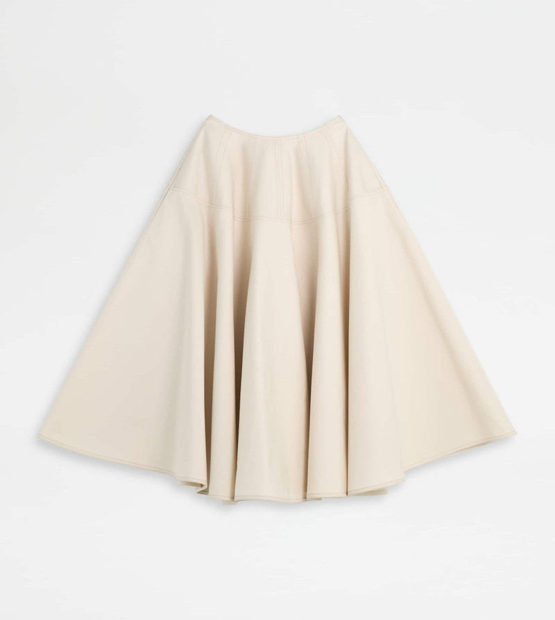 SKIRT IN COTTON AND SILK - WHITE 1
