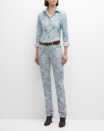 Etro Mid-Rise Etch Paisley Skinny Jeans outlook