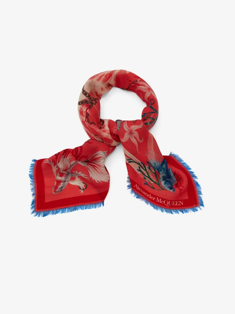 Underwater Portrait Scarf in Blue - 2