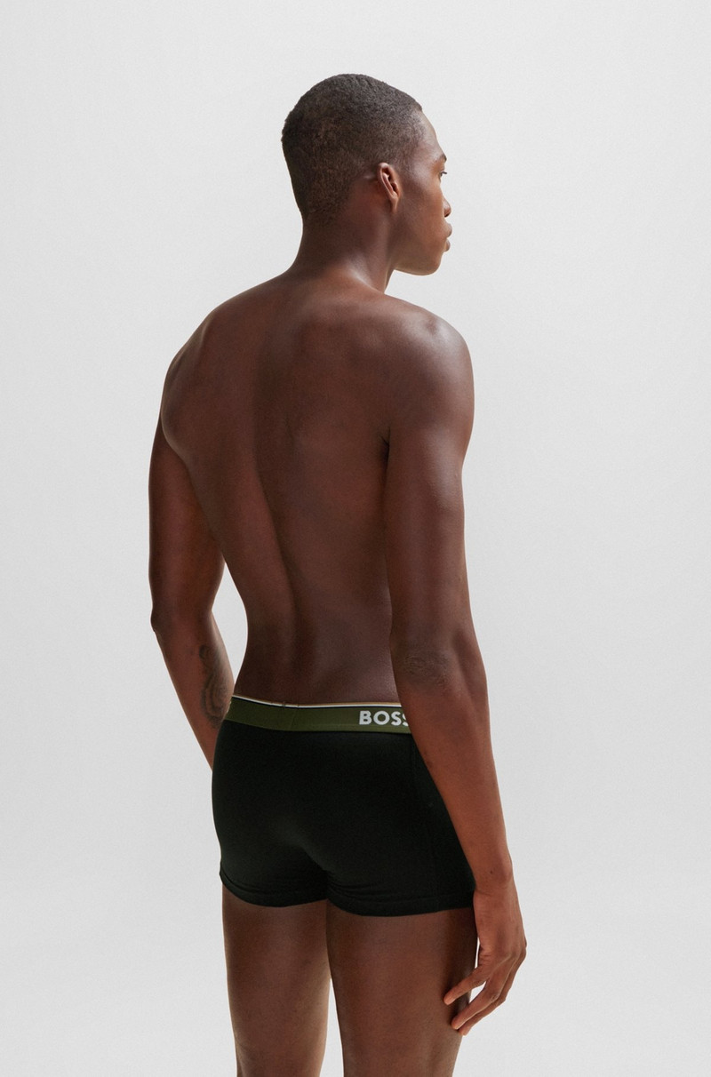 BOSS THREE-PACK OF STRETCH-COTTON TRUNKS WITH LOGO WAISTBANDS outlook