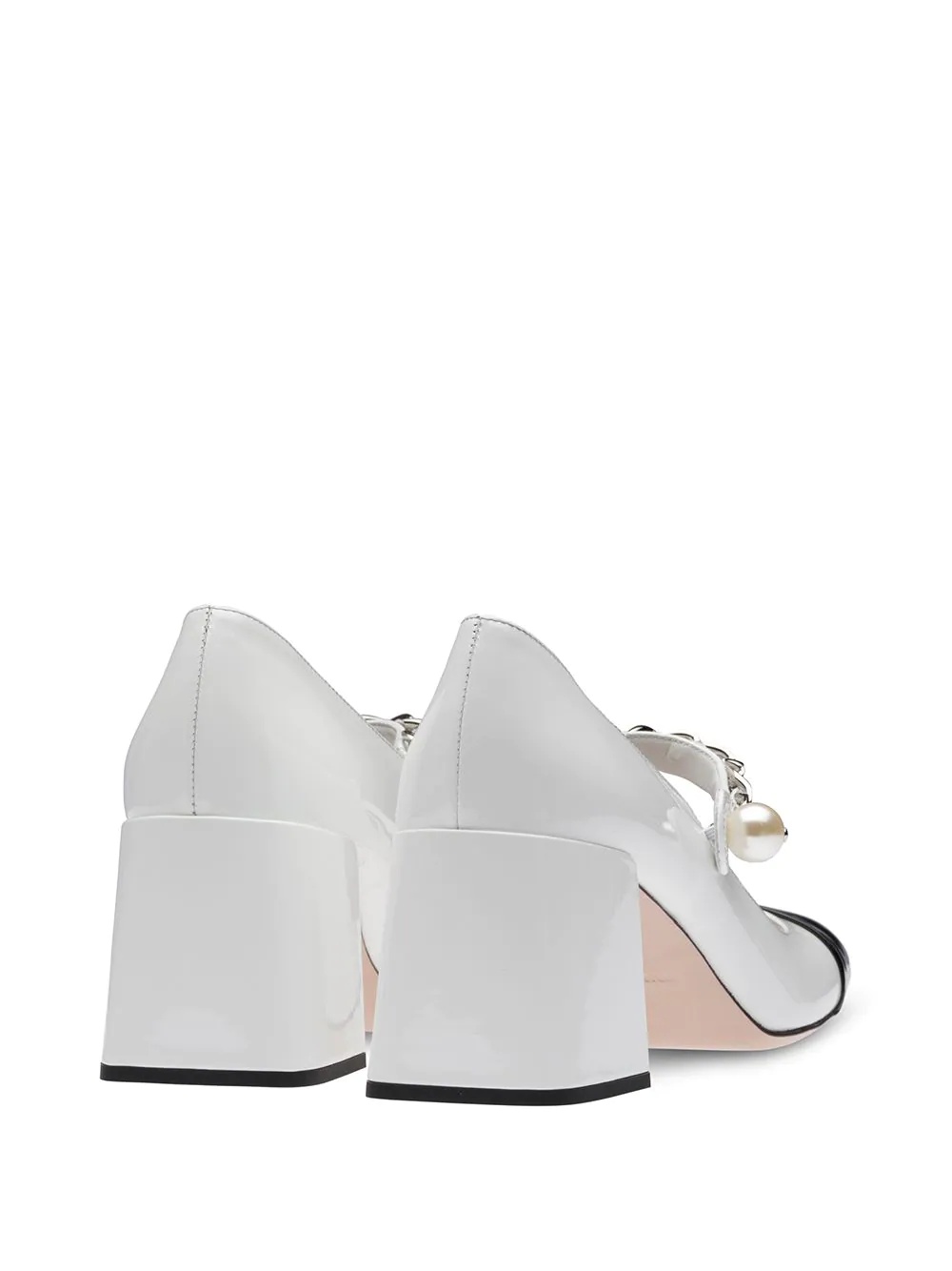 chain pearl strap pumps - 3