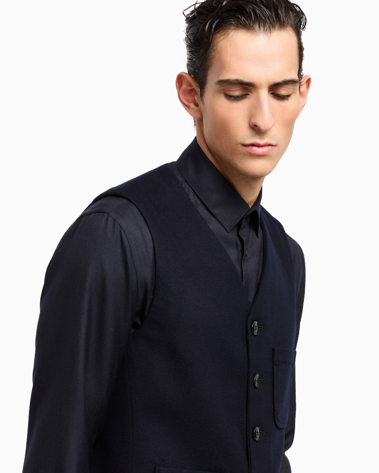 SINGLE-BREASTED WAISTCOAT MADE OF CASHMERE CLOTH - 5