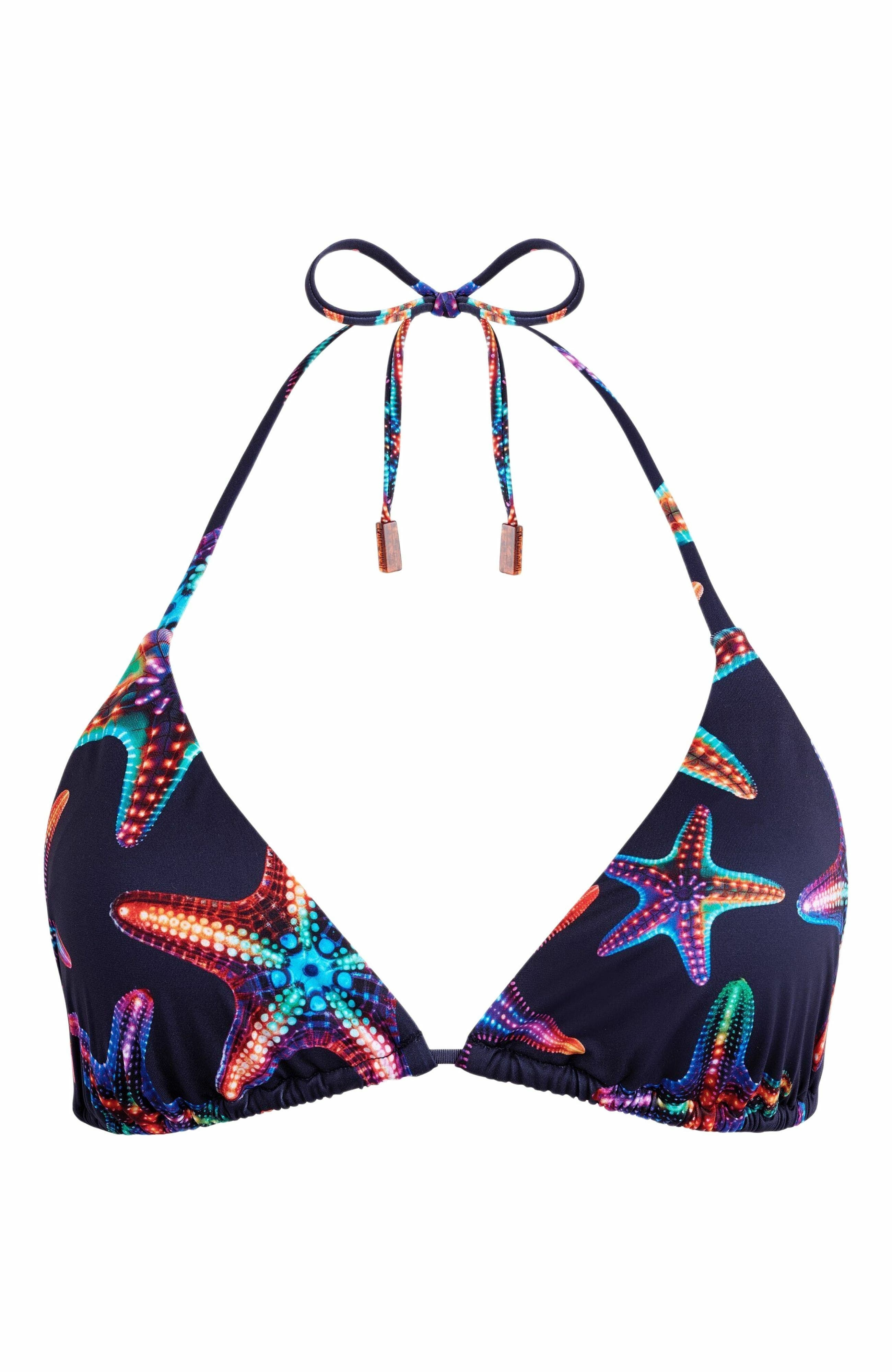 Vilebrequin Women's Disco Stars Triangle Bikini Top in Bleu Marine at Nordstrom - 2