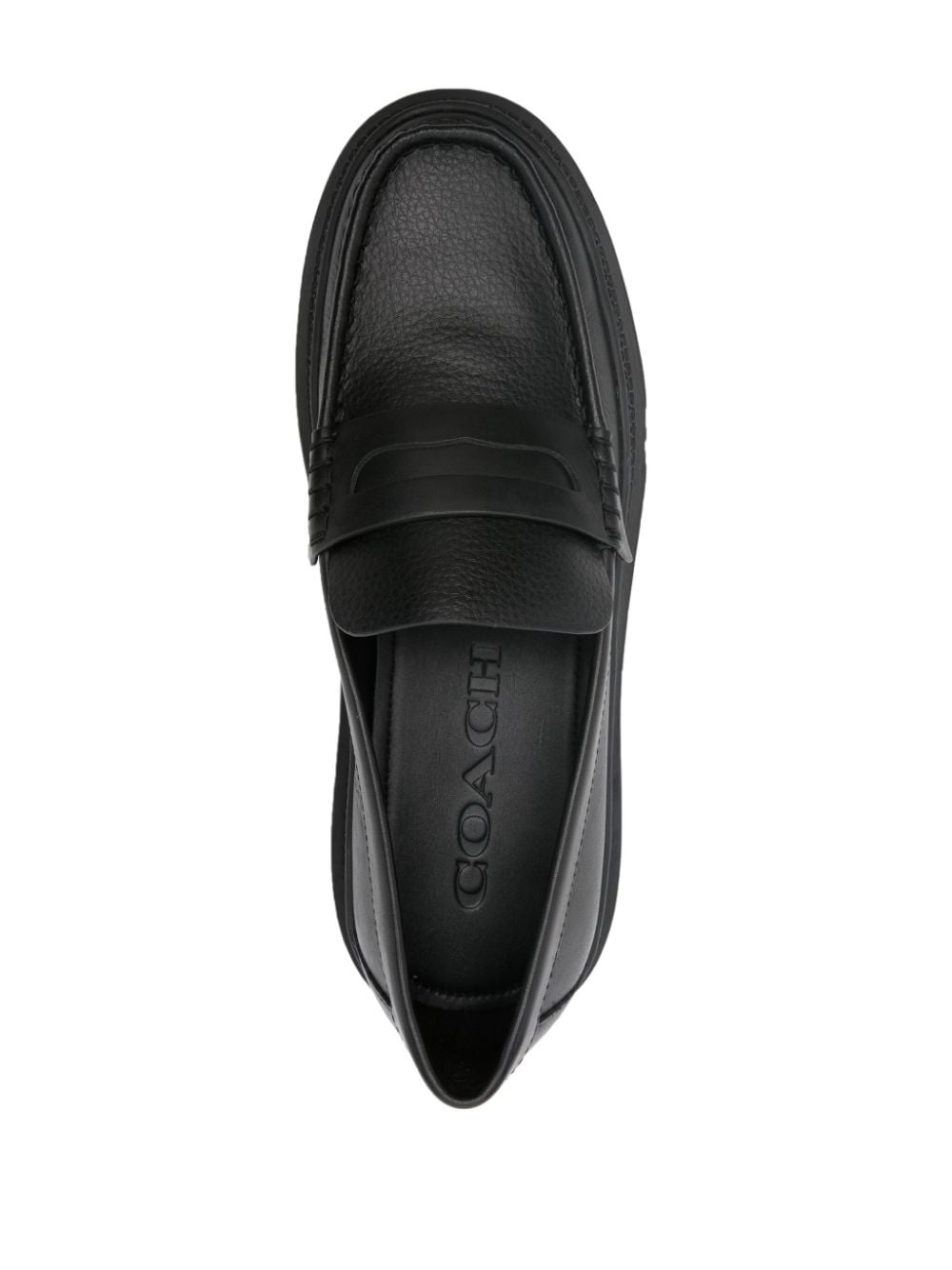 penny-slot leather loafers - 4