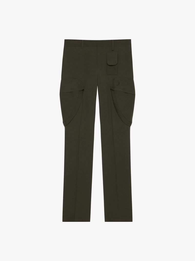 SLIM FIT CARGO PANTS IN WOOL 1