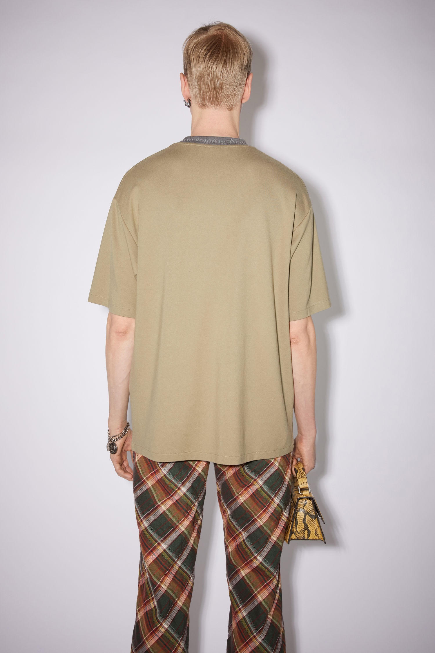 Logo collar t-shirt - Dark beige - 3