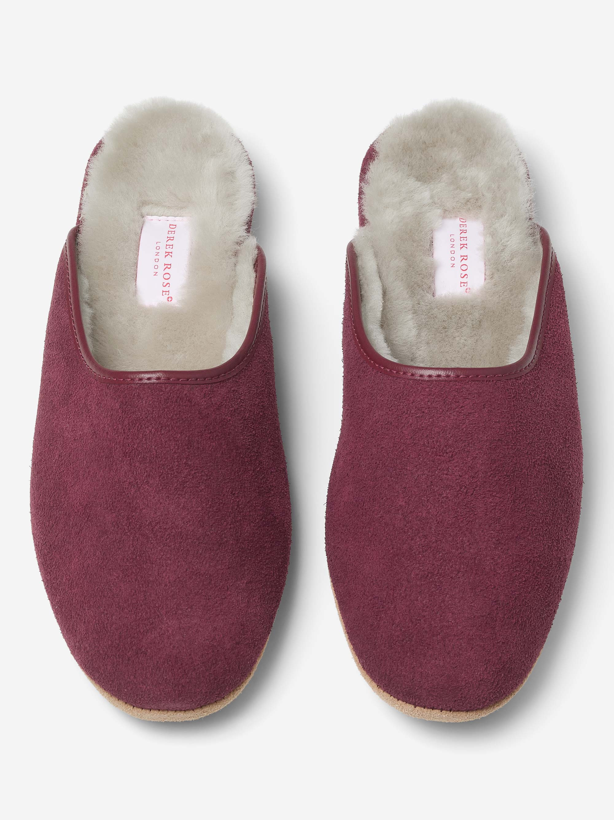 Women's Mule Slippers Imogen Suede Sheepskin Bordeaux - 5