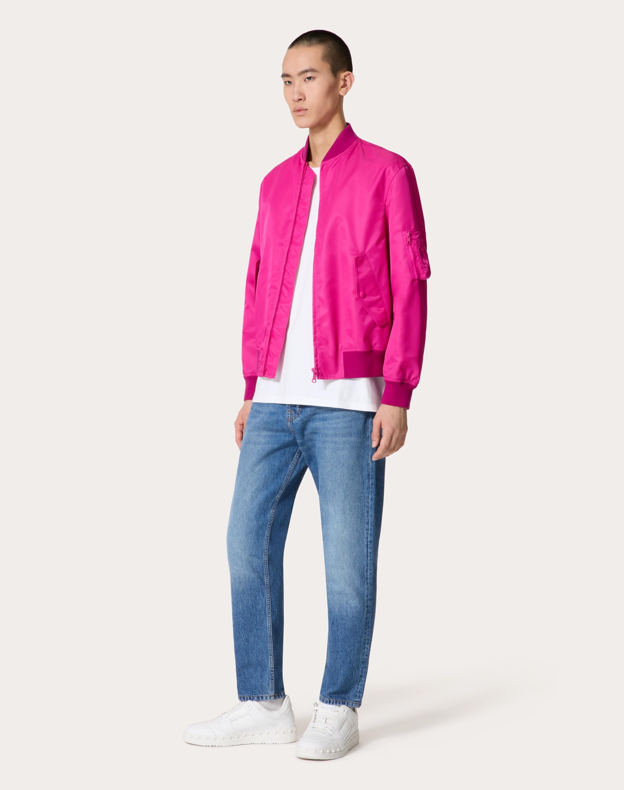 Valentino Pink Embroidered Bomber Jacket