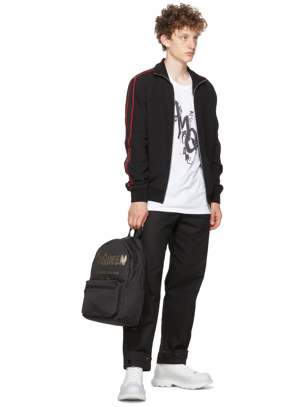 ALEXANDER MCQUEEN: Metropolitan backpack with Biker Skull motif - Black