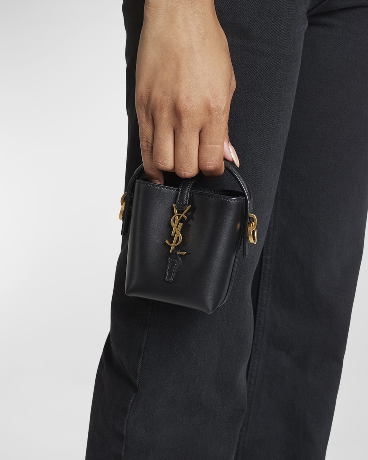 Le 37 Micro YSL Leather Bucket Bag - 5