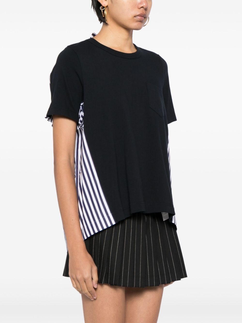 panelled cotton T-shirt - 3