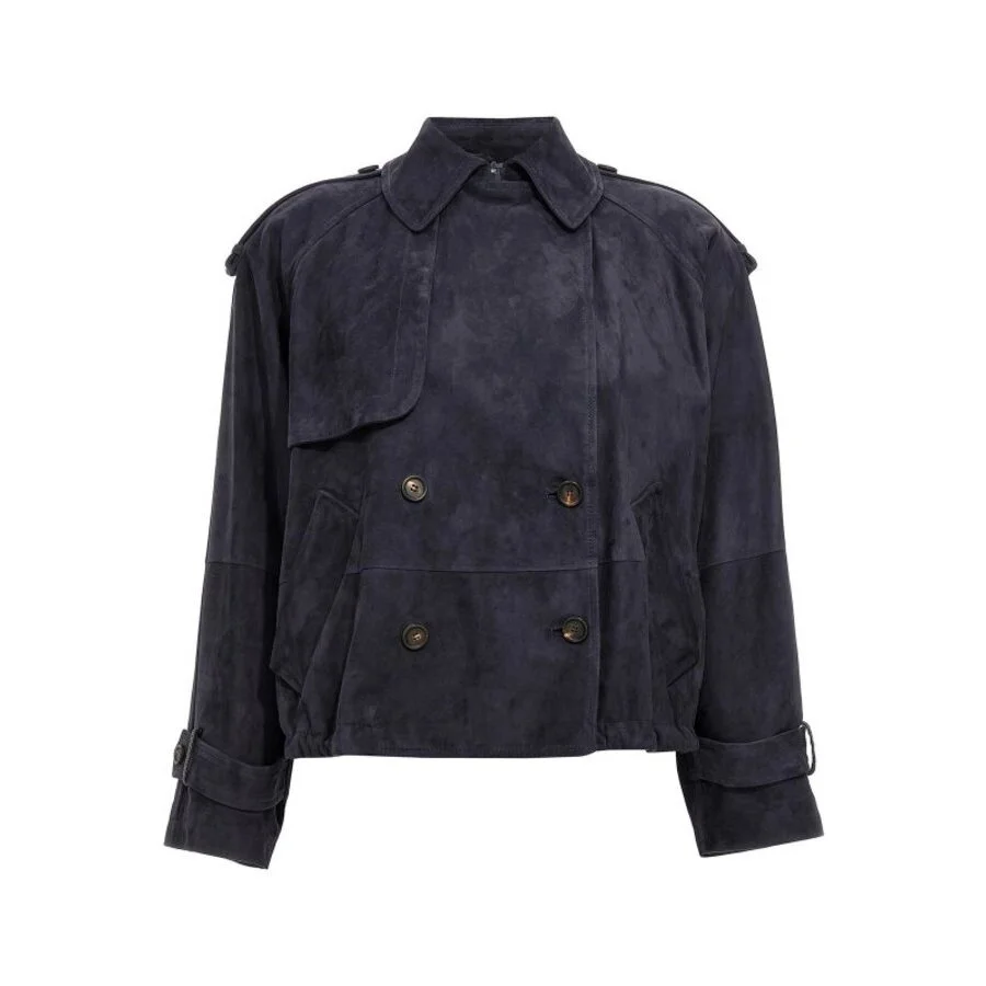 Brunello Cucinelli Womens Night Sky Suede Jacket - 1