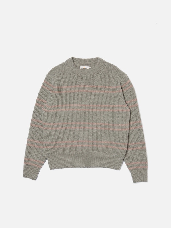 Gurra Striped Sweater Green Melange - 1