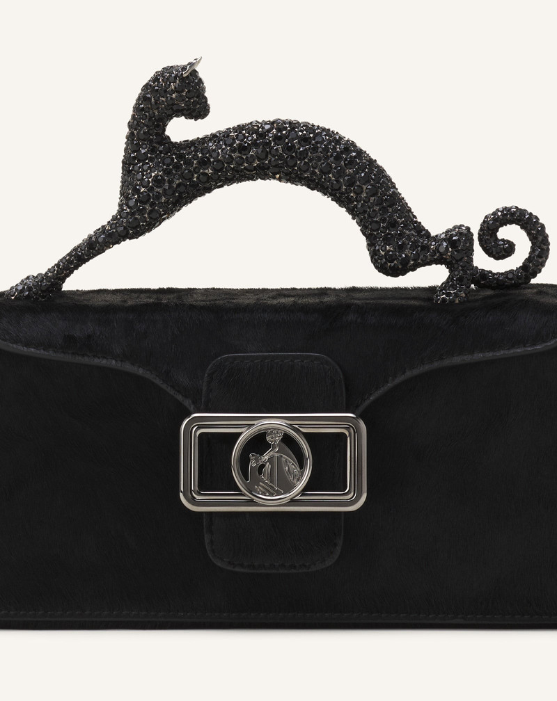 PENCIL CAT NANO LEATHER BAG WITH PONY EFFECT AND RHINESTONES 7