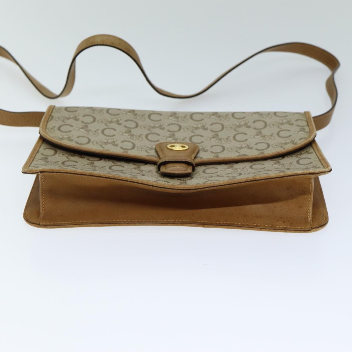 CELINE C Macadam Canvas Shoulder Bag Beige - 5