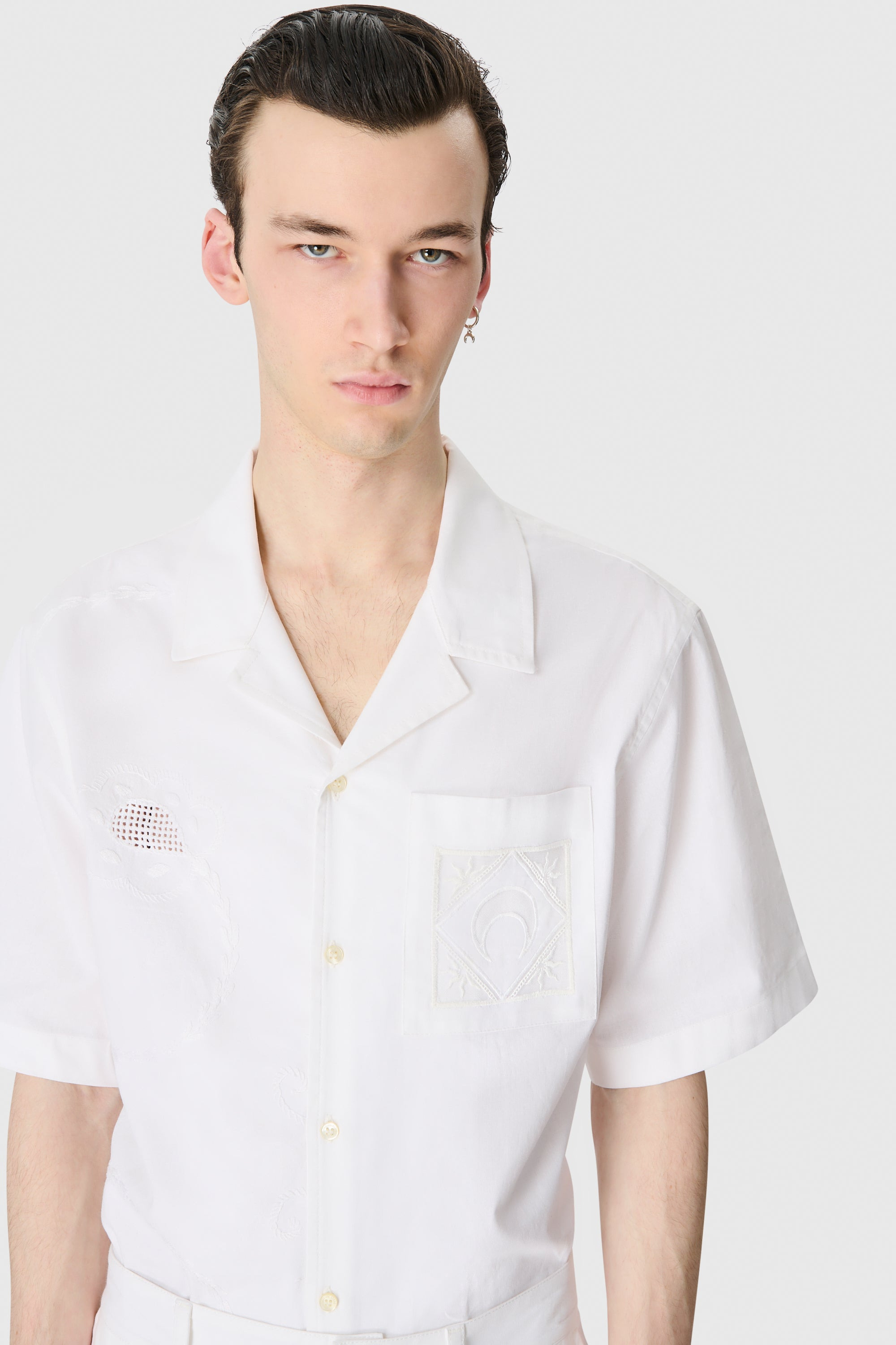 Regenerated Household Linen Bowling Shirt - 7