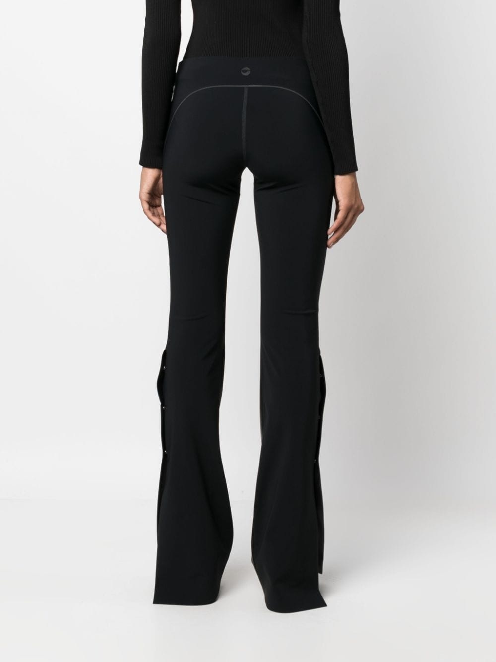 panelled-design flared trousers - 4