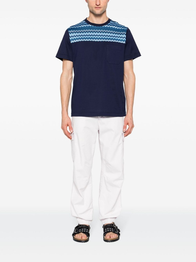 Missoni zigzag-panel cotton T-shirt outlook