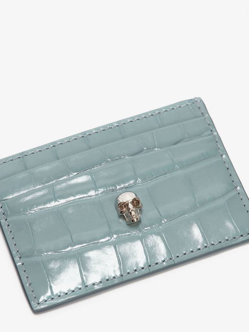 Alexander McQueen Skull Card Holder in Blue/grey outlook