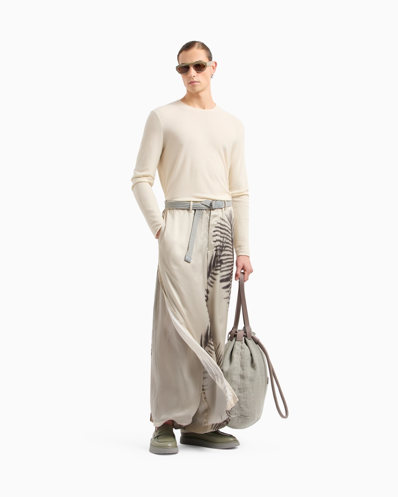 PRINTED CUPRO WIDE-LEG TROUSERS - 2