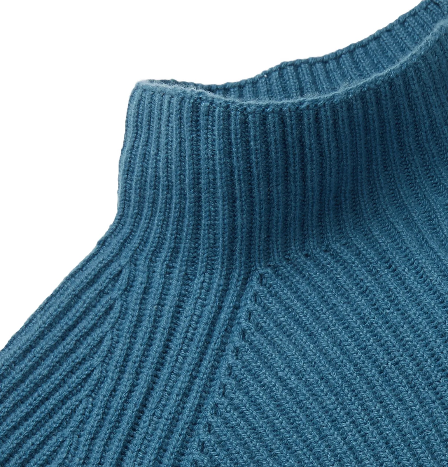 Ribbed Baby Cashmere Mock-Neck Sweater - 12