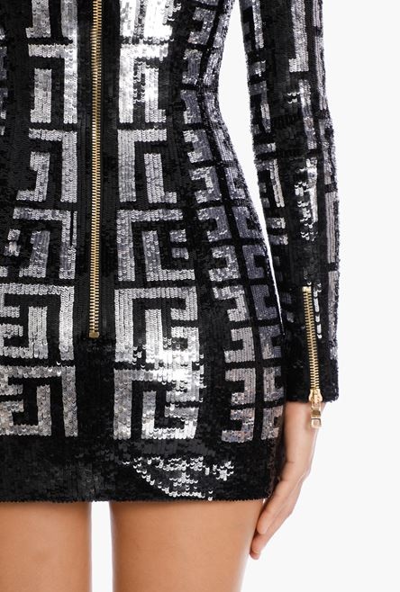 Short sequinned Balmain monogram dress - 9