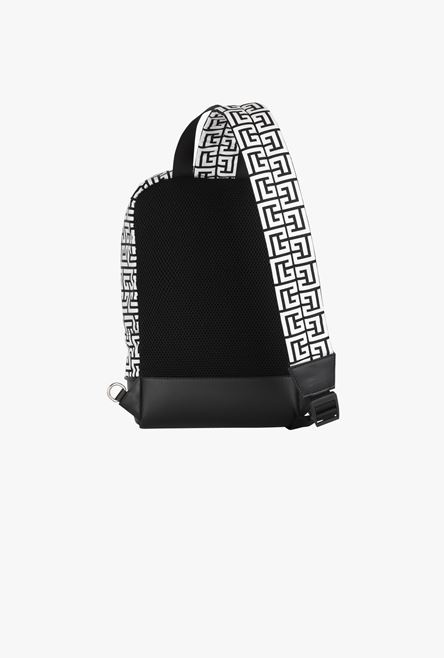 Bicolor white and black nylon City crossbody backpack - 3