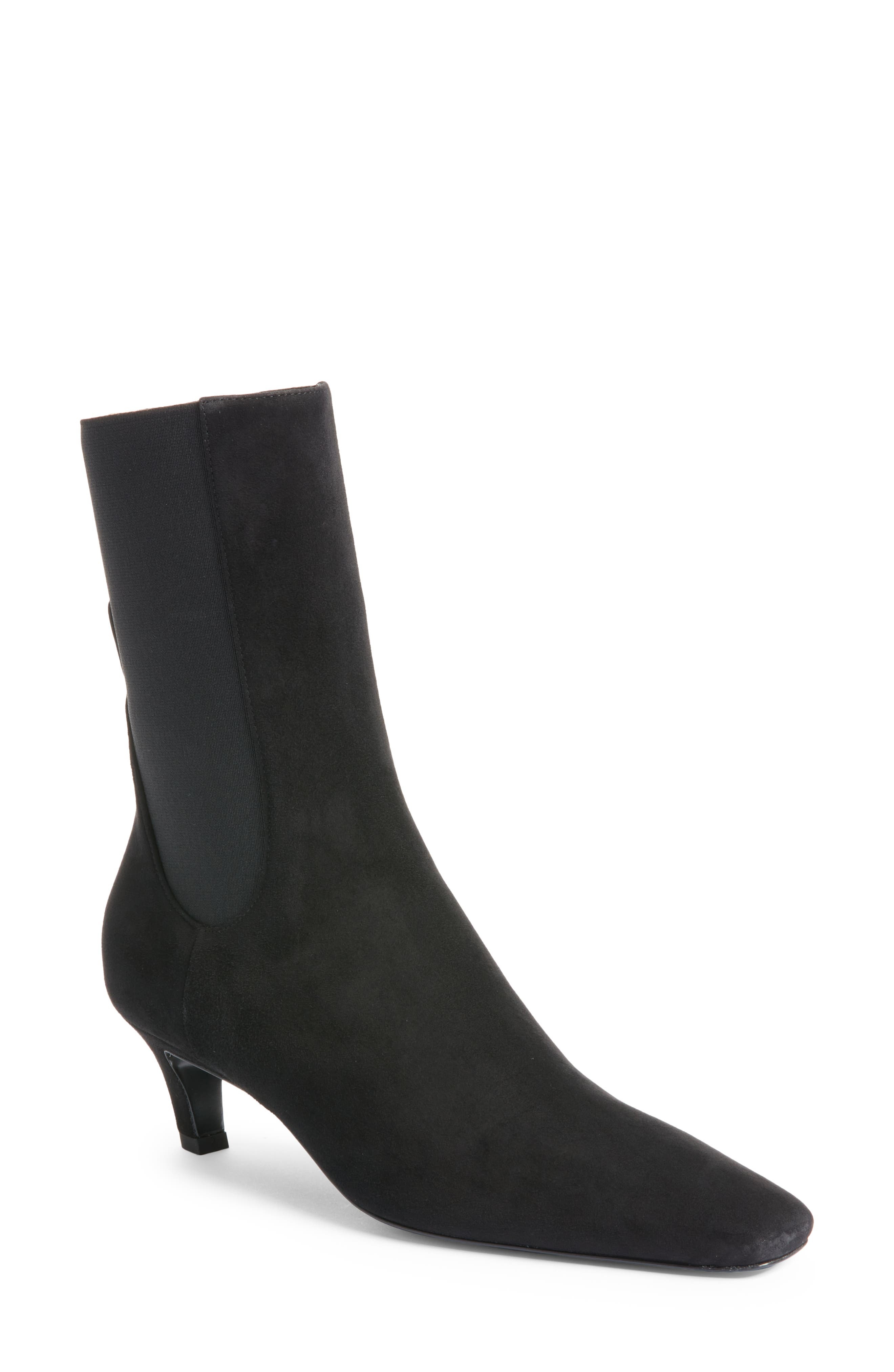 TOTEME The Mid Heel Bootie in Black Suede at Nordstrom - 1
