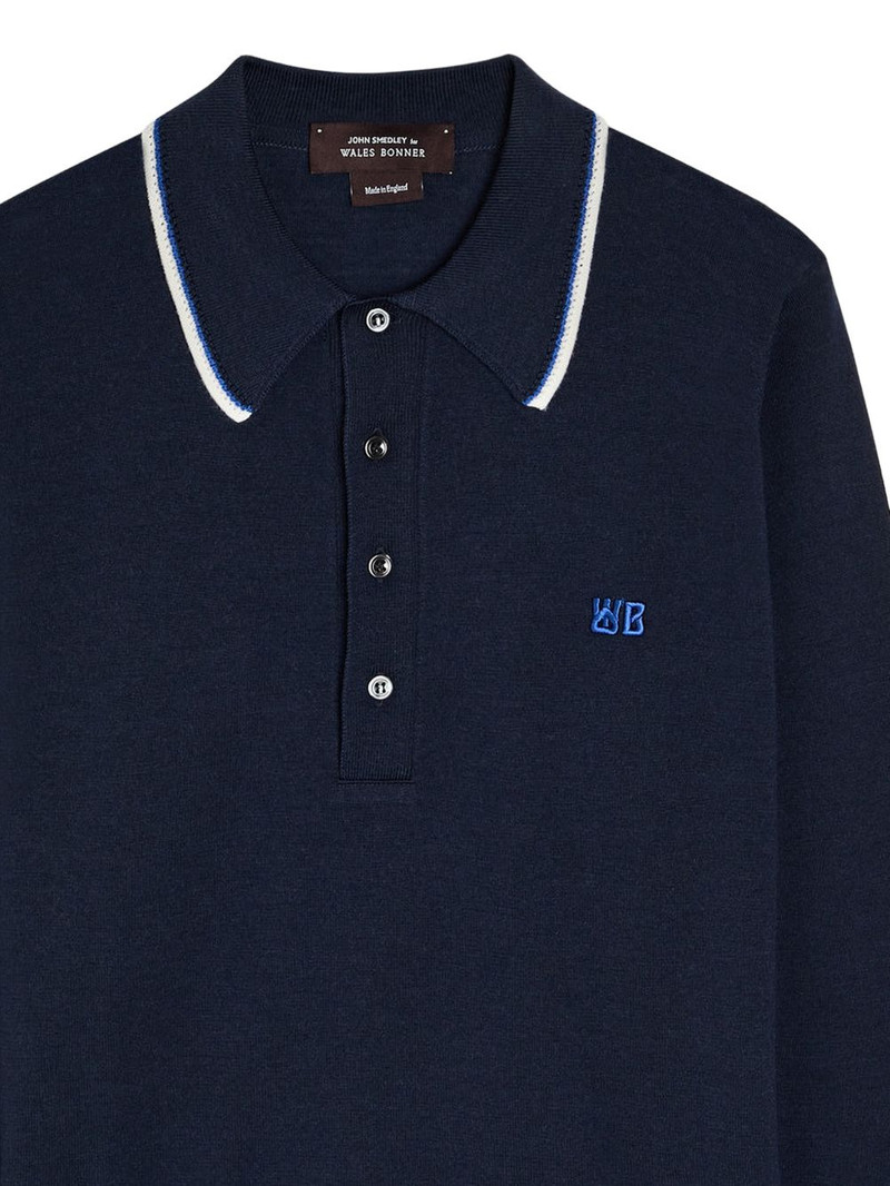 WALES BONNER Henry trim-embroidered polo shirt outlook