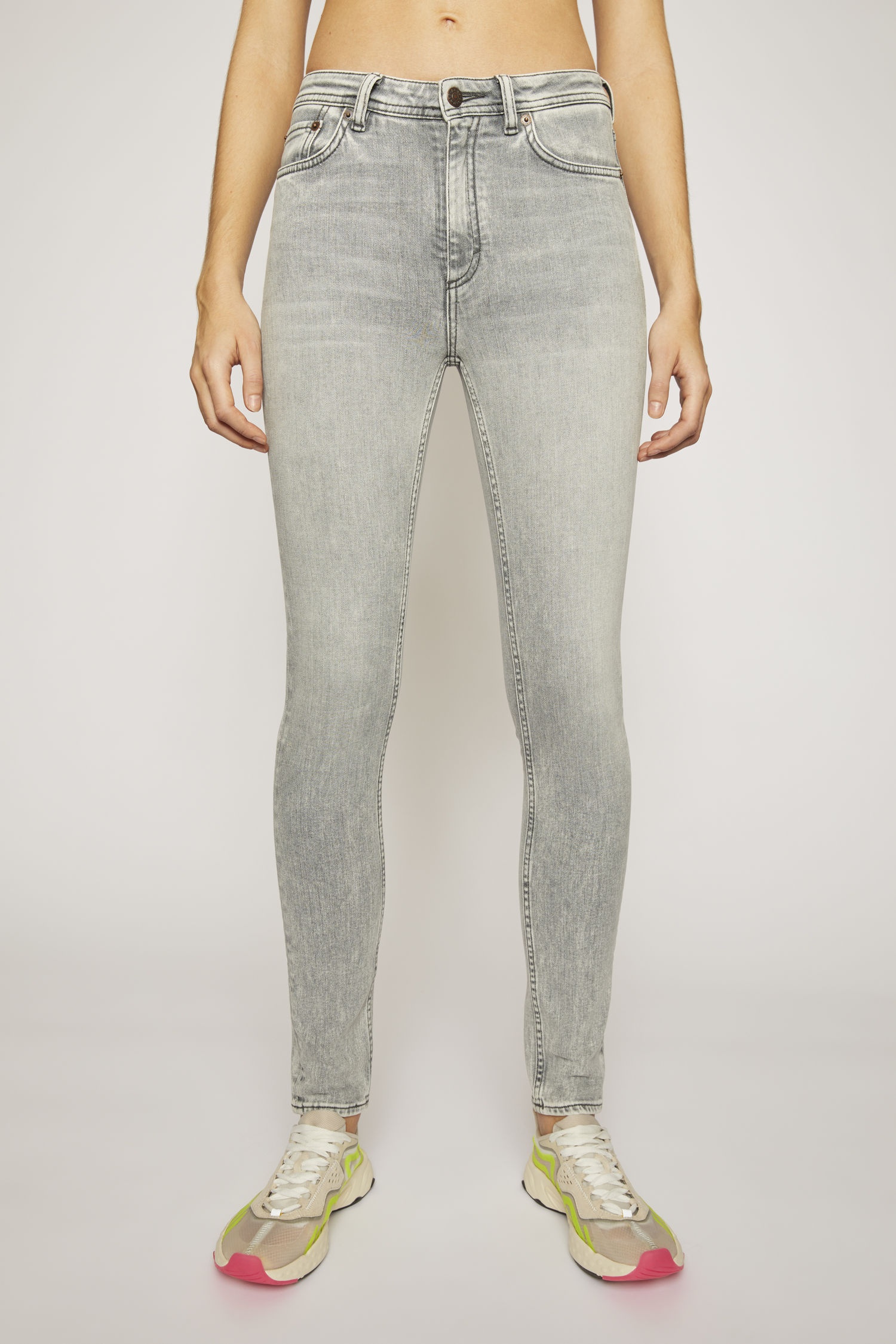 High-rise skinny jeans stone grey - 2