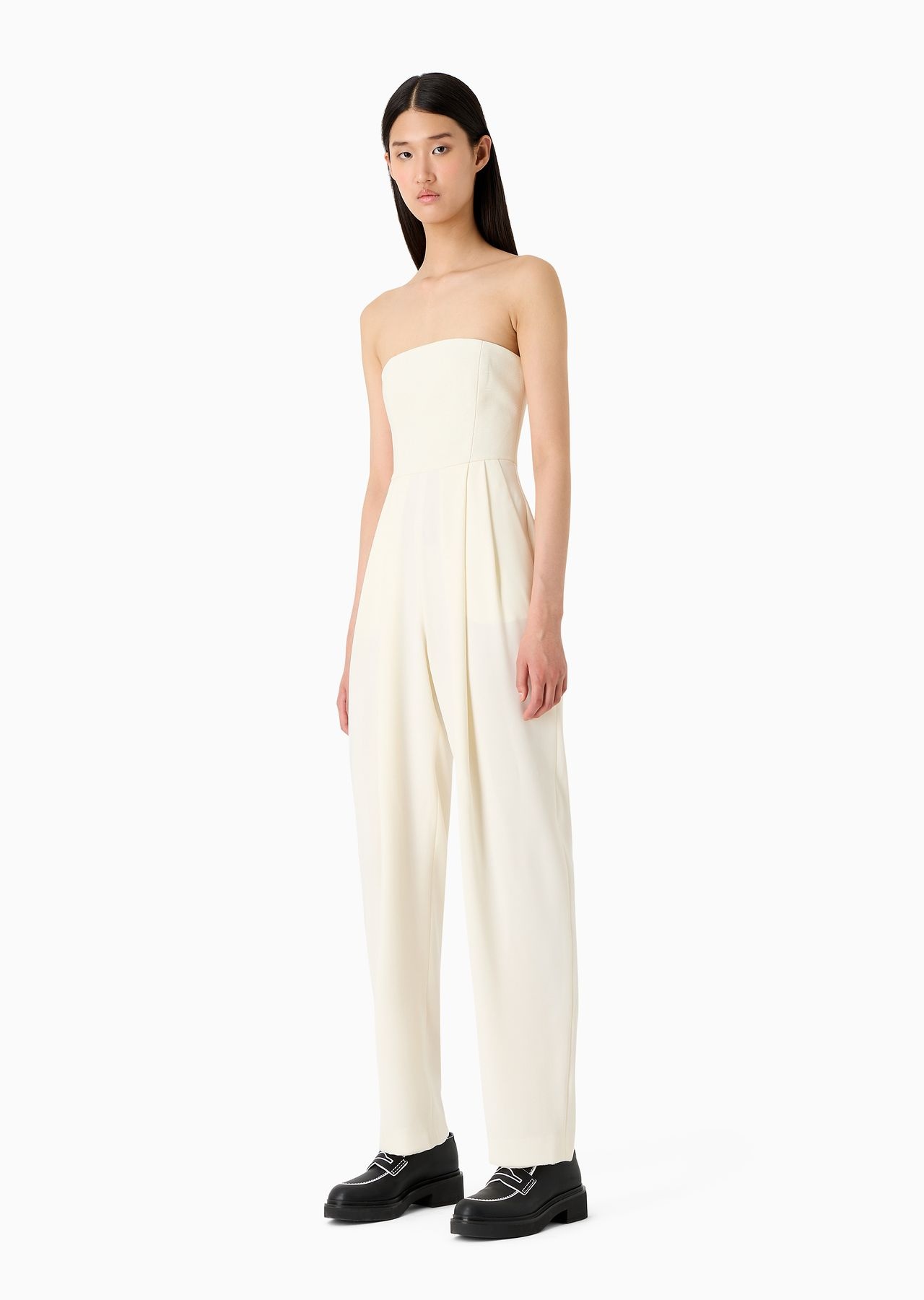 Techno cady jumpsuit with strapless bodice in ottoman fabric - 2