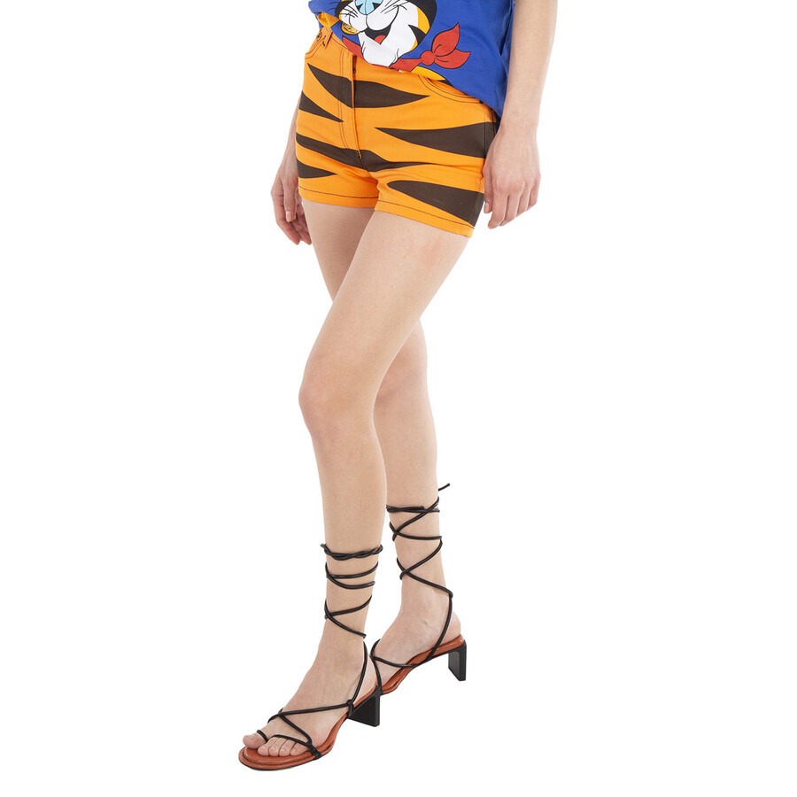 Moschino Ladies Orange Year Of The Tiger Shorts - 4