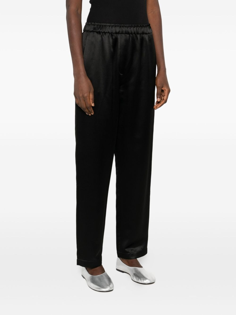 elastic-waist silk trousers - 3
